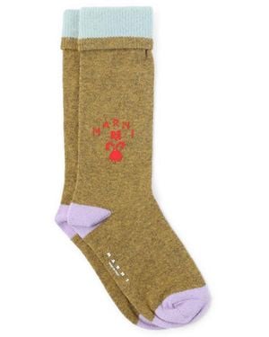 Marni Grass Mélange Socks - Green