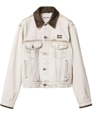Miu Miu Denim Cotton Jacket - White