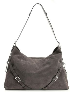 Givenchy Voyou Large Suede Shoulder Bag - Gray