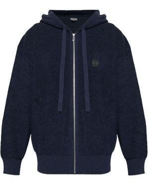 Loewe Anagram Wool Hoodie - Blue