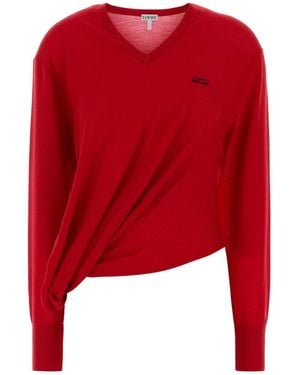 Loewe Draped Sweater - Red