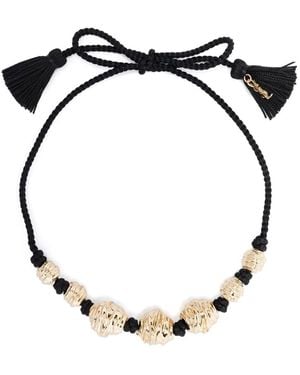 Saint Laurent Charm-Detail Chord Necklace Accessories - Black
