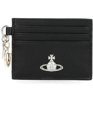 Vivienne Westwood Card Holder With Charm - Black