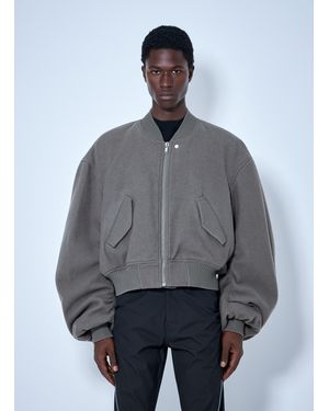 Rick Owens Zip-Up Bomber Jacket - Gray