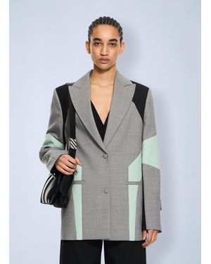 Off-White c/o Virgil Abloh Stretch Color Block Blazer - Gray