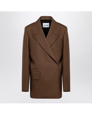 Jil Sander Wool Double-Breasted Jacket - Brown