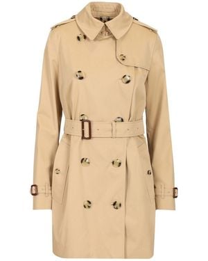Burberry "Heritage Kensington" Trench Coat - Natural