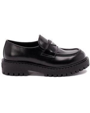 Prada Leather Loafers - Black