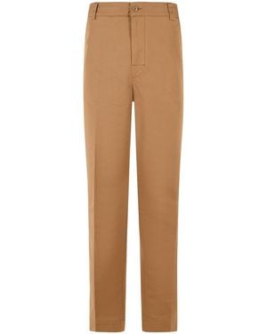 Moncler Stretch Cotton Pants - Natural