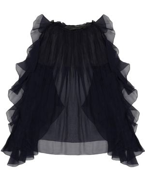 Alberta Ferretti Solid Round Neck Top - Blue