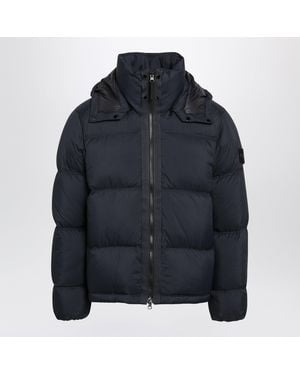 Stone Island Zip-Up Down Jacket - Blue