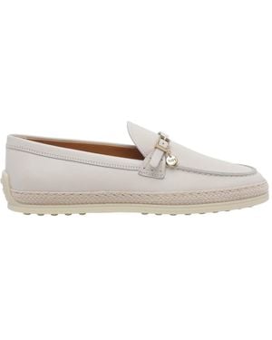 Tod's Leather Loafers - White