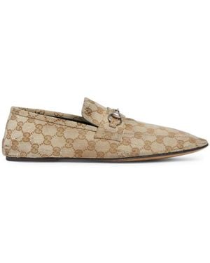 Gucci Lived-Effect Moccasin With Horse Clip - White