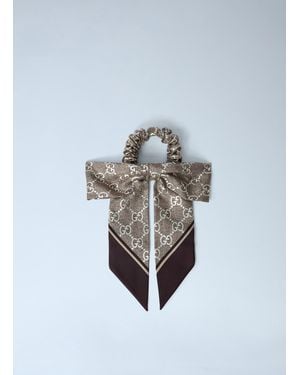 Gucci Silk Bow Scrunchie - White