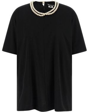 Junya Watanabe Pearl Necklace T-Shirt - Black