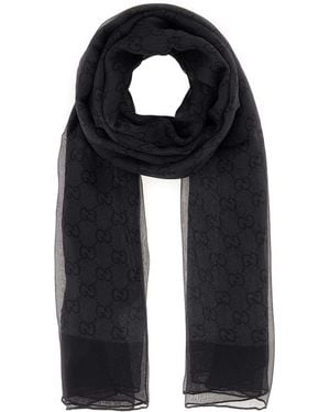 Gucci Printed Chiffon Foulard - Black