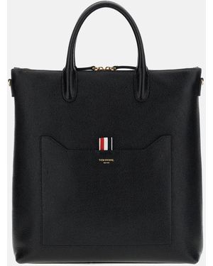 Thom Browne Zip Vertical Tote - Black