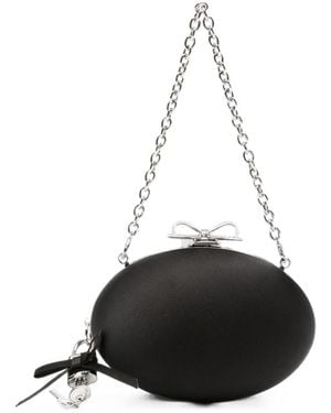 Self-Portrait Self Portrait Satin Clutch - Black