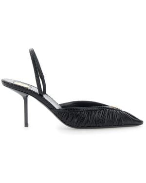 Saint Laurent Folie 75 Slingback Pump Embossed Python - White