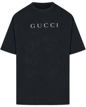 Gucci Printed Cotton Jersey T-Shirt - Black