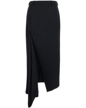 Givenchy Skirt With Waistband And Asymmetrical Hem With Draping - Black