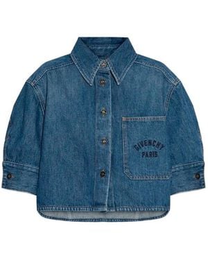 Givenchy Cropped Cocoon Shirt - Blue