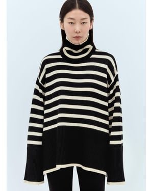 TOTEME Signature Stripe Roll Neck Sweater - Gray