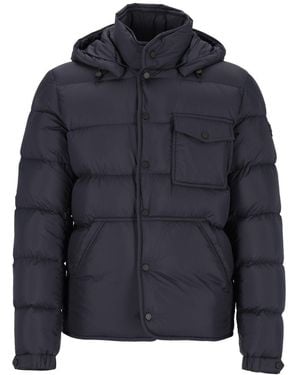 Moncler "Tygid" Short Hooded Puffer Jacket - Blue