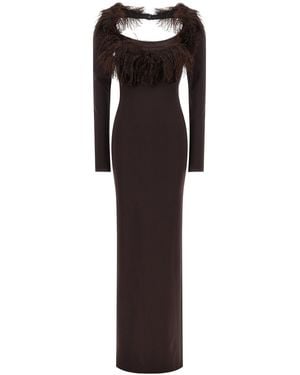 The Attico Feather Dress - Black