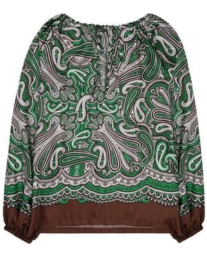 P.A.R.O.S.H. Silk Blouse With Paisley Print - Green