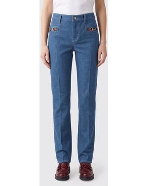 Gucci Slim Fit Denim Jeans With Horsebit - Blue