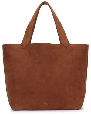 トートバッグ Alaia Suede Hand Tote Bag ALAIA Le Teckel Tote Bag in Suede and Leather - Bergdorf Goodman
