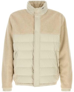 Moncler Sand Polyester Mistral Down Jacket - Natural
