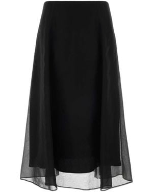 Brunello Cucinelli Silk Skirt - Black