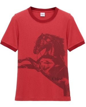 Chloé Baby Fit Logo T-Shirt - Red