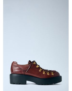 Miu Miu Leather Lace Ups - White