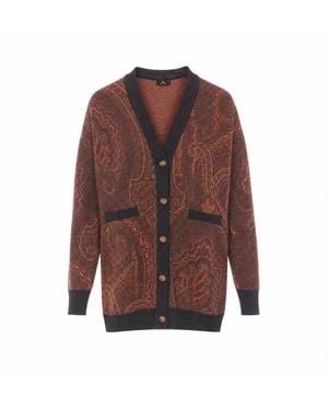 Etro Paisley Print Cardigan - Brown