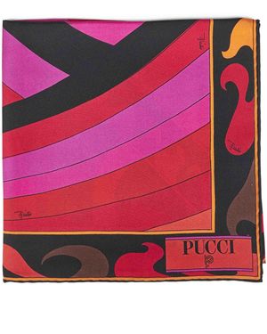PUCCI Silk Twill Scarf Iride-Print - Red