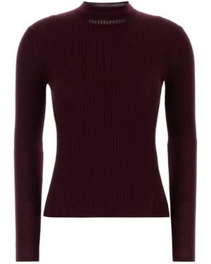 Jil Sander Burgundy Wool Blend Sweater - Purple
