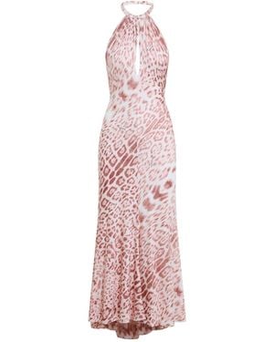 Roberto Cavalli Leopard-Print Midi Dress - Pink