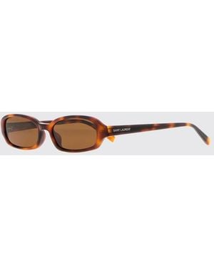 Saint Laurent Tortoiseshell Print Acetate Cat-Eye Sunglasses - White