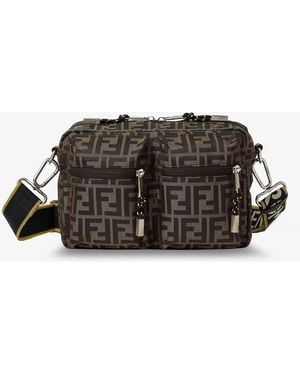 Fendi Camera Case Superlight Ff Zucca Fabric Crossbody Bag - Black