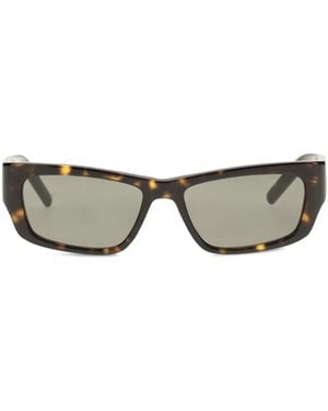 Saint Laurent Tortoiseshell Sunglasses With Side Logo - Gray
