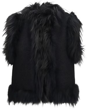 Fendi Wool And Fox Fur Gilet - Black
