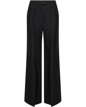 Brunello Cucinelli Fluid Twill Sartorial Wide Pants - Black