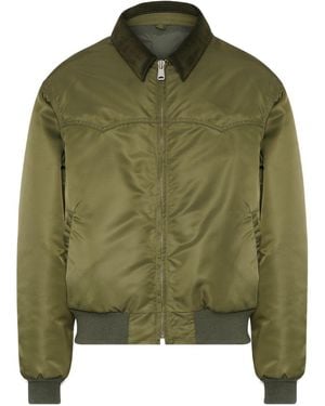 Maison Margiela Bomber Jacket With Velvet Collar - Green