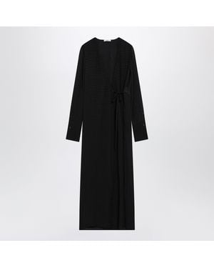 Fendi Jacquard Silk Long Dress - Black