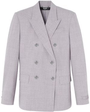 Versace Double-Breasted Tailored Blazer - Blue