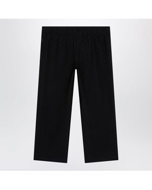 Gucci Gg Jacquard Jersey Pants With Elastic Waist - Black