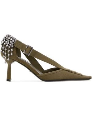 Prada Army Canvas Pumps - Metallic
